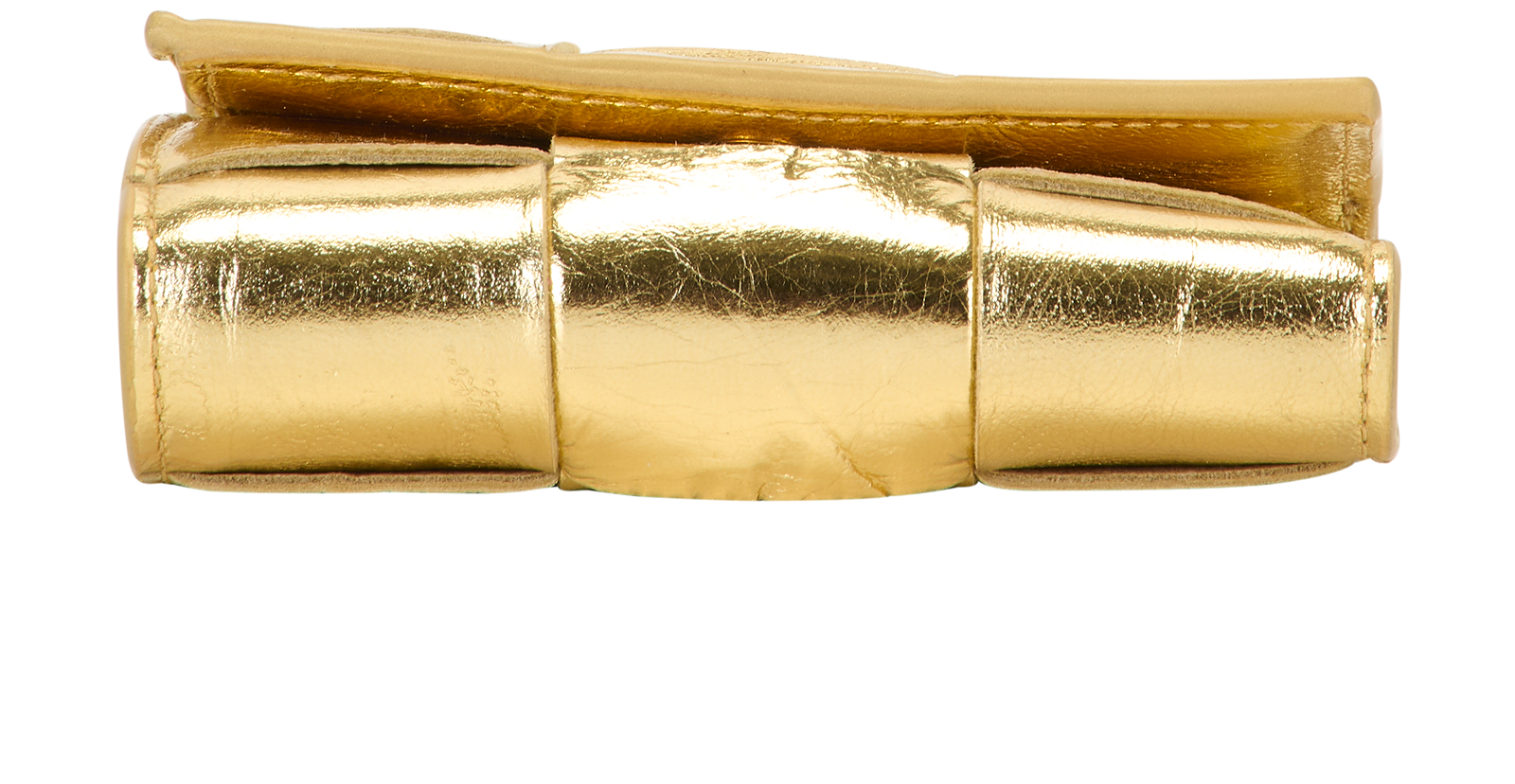 Bottega Veneta Cassette Tri-Fold Wallet, &pound;220, Accessories, Gold, Leather, Top view